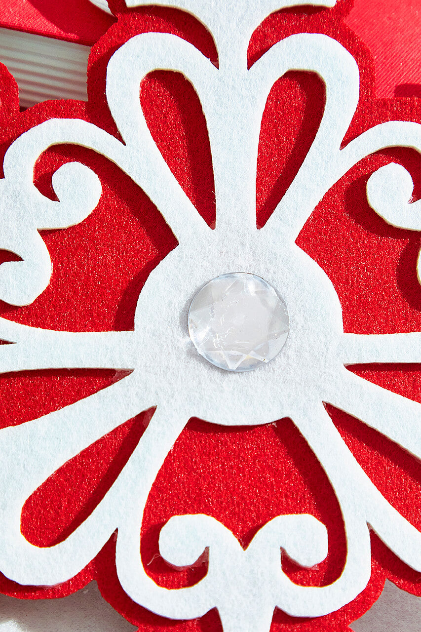 9.8" Red and White Snowflake Ornament
