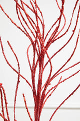 47 Inch Glitter Sequin Wispy Willow Christmas Spray - Red