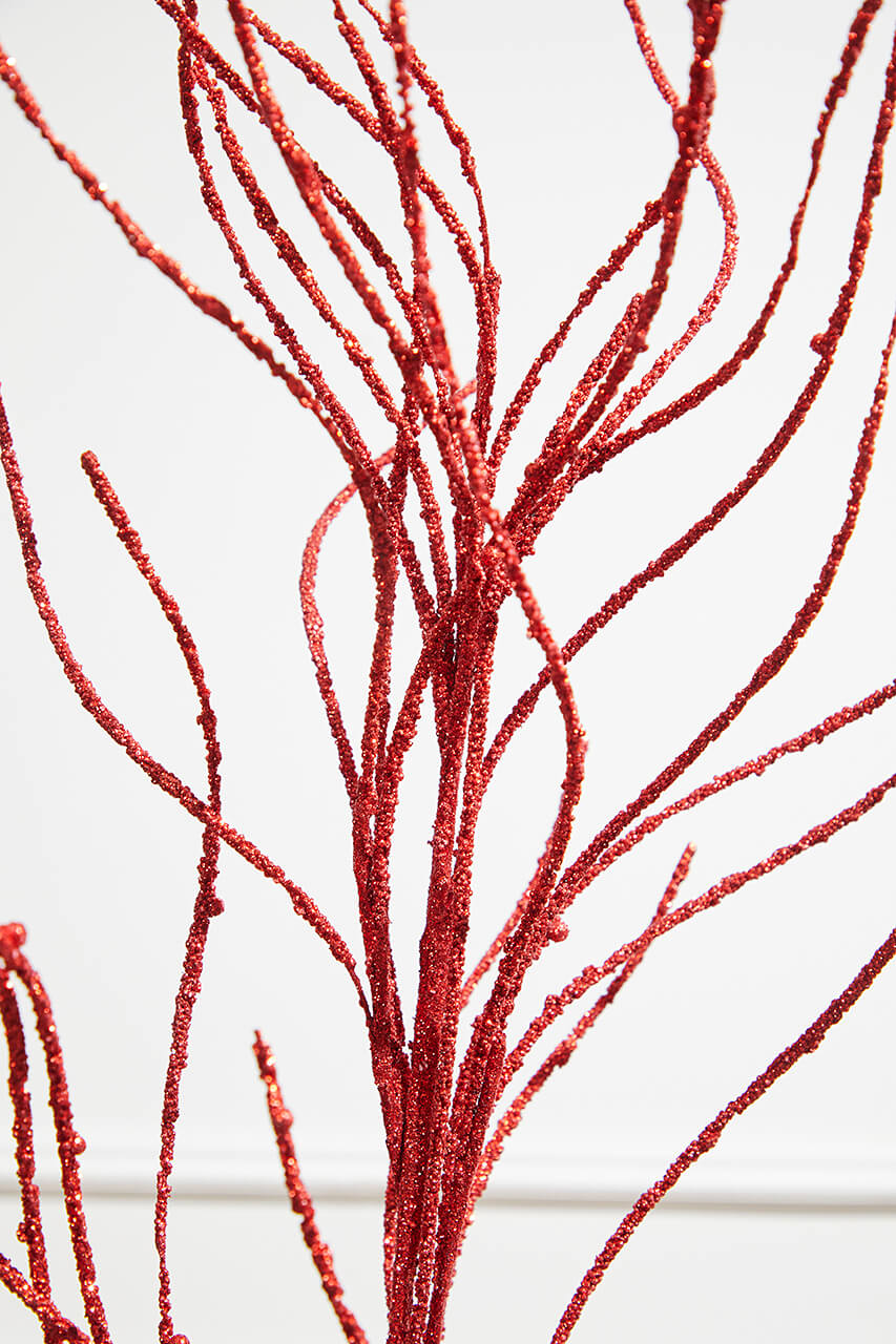 47” Glitter Sequin Wispy Willow Christmas Spray - Red