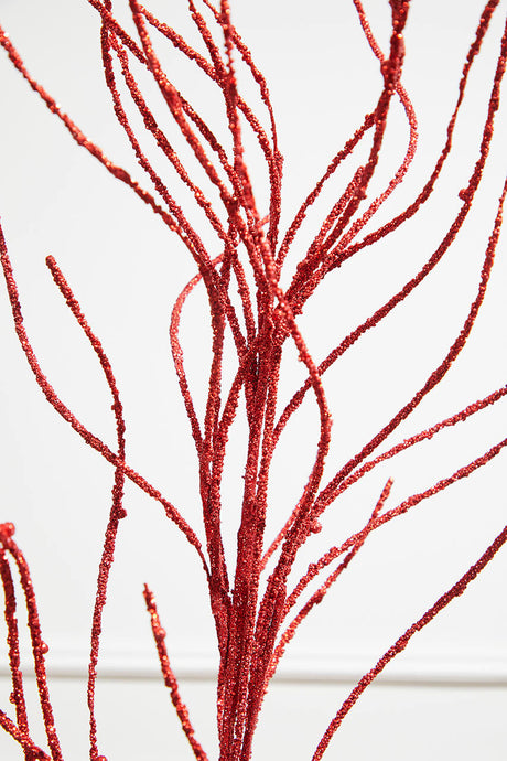 47” Glitter Sequin Wispy Willow Christmas Spray - Red