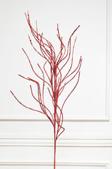 47 Inch Glitter Sequin Wispy Willow Christmas Spray - Red