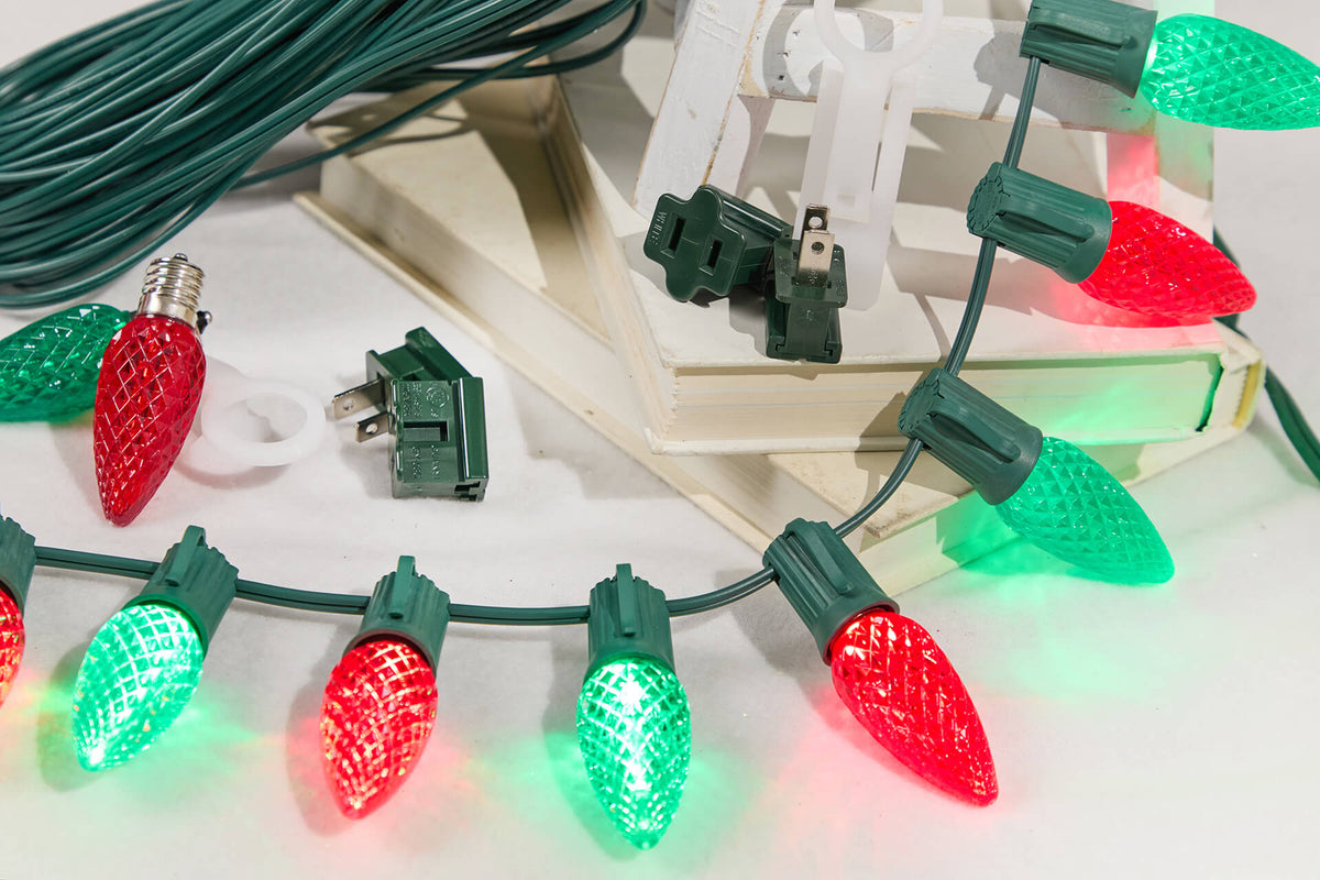 100' Outdoor Christmas Lighting Kit - Red/Green