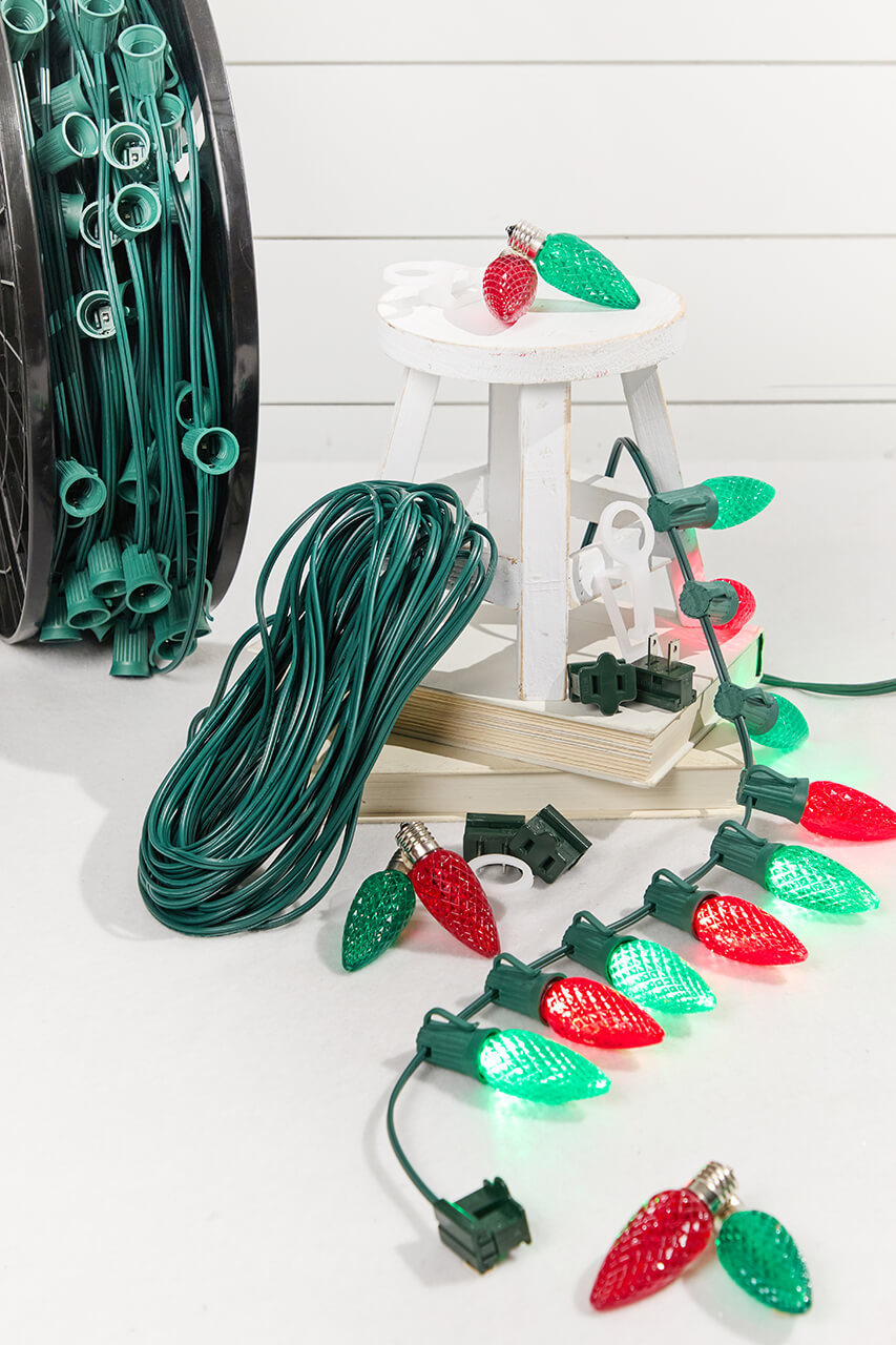100' Outdoor Christmas Lighting Kit - Red/Green