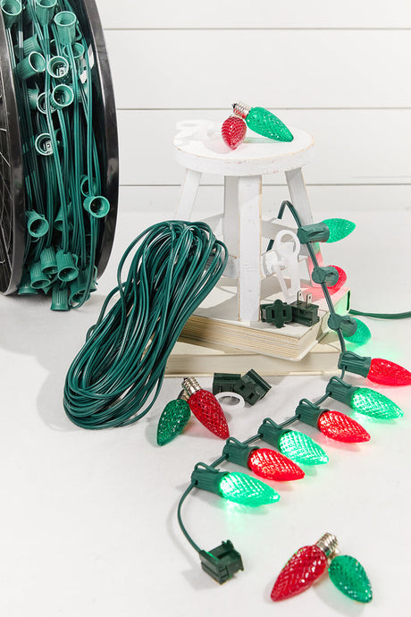 100' Outdoor Christmas Lighting Kit - Red/Green
