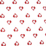 Cotton Fleece Red Mini HJ Hearts on White