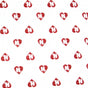 Cotton Fleece Red Mini HJ Hearts on White