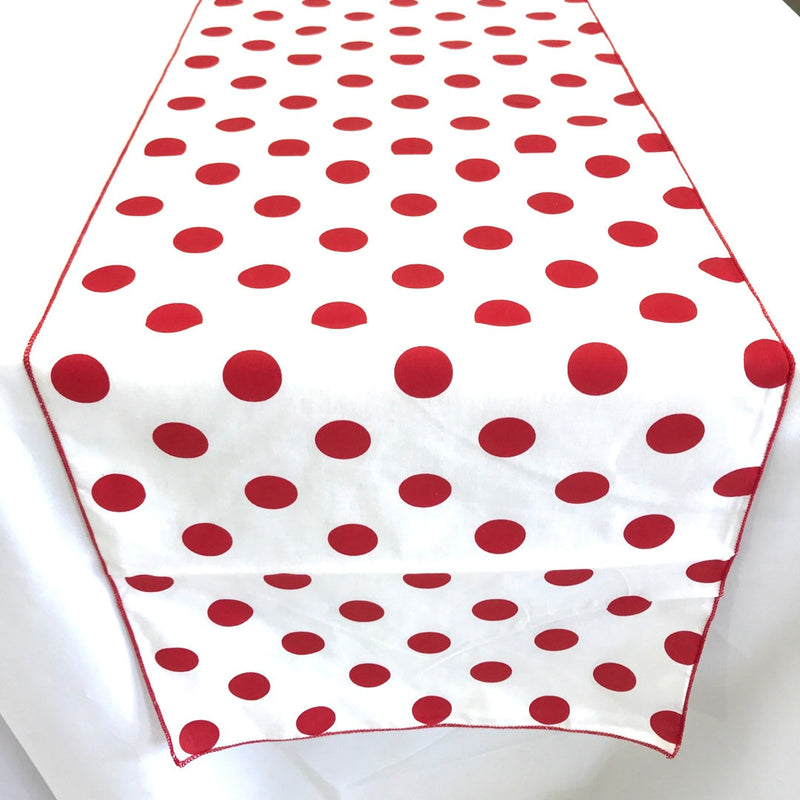 Polka Dot Print Broadcloth Poly Cotton Fabric - 12" Wide X 108" Long, Table Runner, Colorful Dot Pattern (1 Piece)