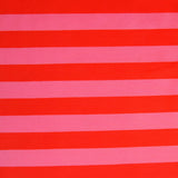 Swim Knit Nylon Lycra Red and Pink Stripe