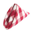 (12 / Pack) White Fuchsia 18″ Checkered Polyester Napkin