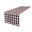 (4 / Pack ) 14 in. x 108 in. White and Brown Polyester Gingham Checkered Table Runner