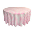 Pink Polyester Checkered Round 120″