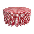 Red Polyester Checkered Round 108″