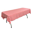 White Coral Gingham Checkered Polyester Rectangular Tablecloth 60″ x 108″