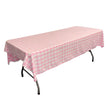 White Pink Checkered Polyester Rectangular Tablecloth 60″ x 126″