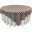 White Burgundy Checkered Square Overlay Tablecloth Polyester 60″ x 60″