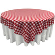 Red White Checkered Square Overlay Tablecloth Polyester 60″ x 60″