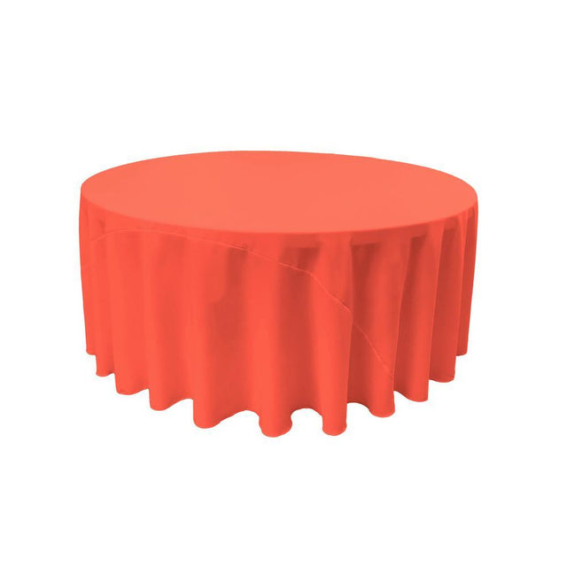 Coral 100% Polyester Round Tablecloth 132″