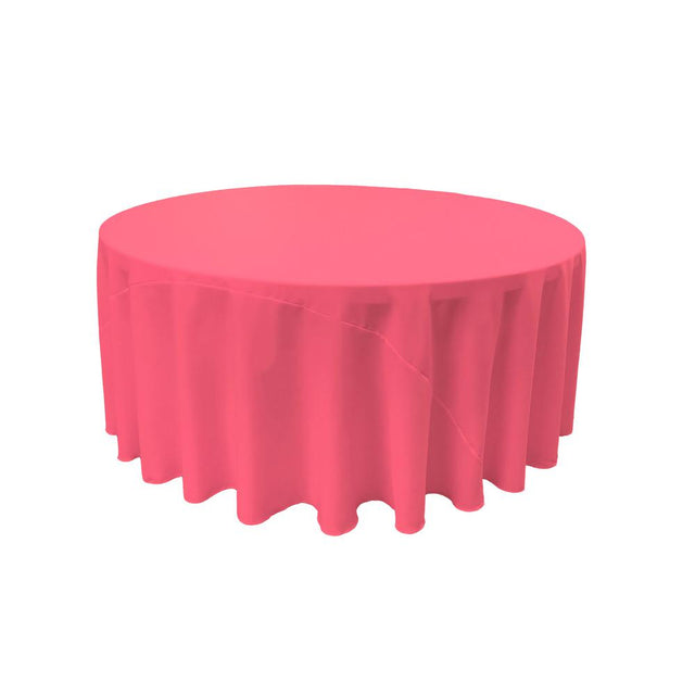 Hot Pink 100% Polyester Round Tablecloth 120″