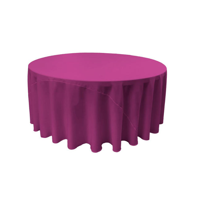 Magenta 100% Polyester Round Tablecloth 132″