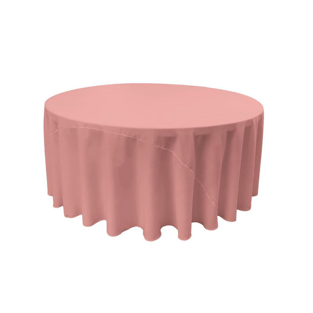 Dusty Rose 100% Polyester Round Tablecloth 108″