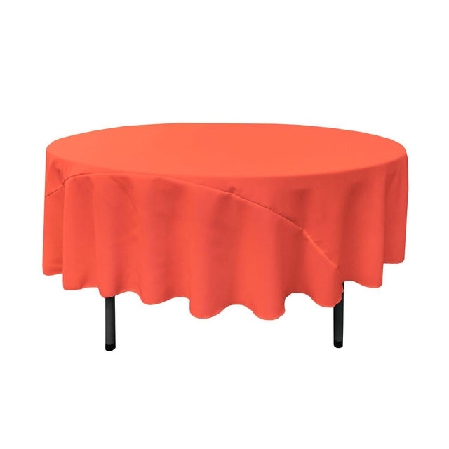 90″ Coral Polyester Round Tablecloth