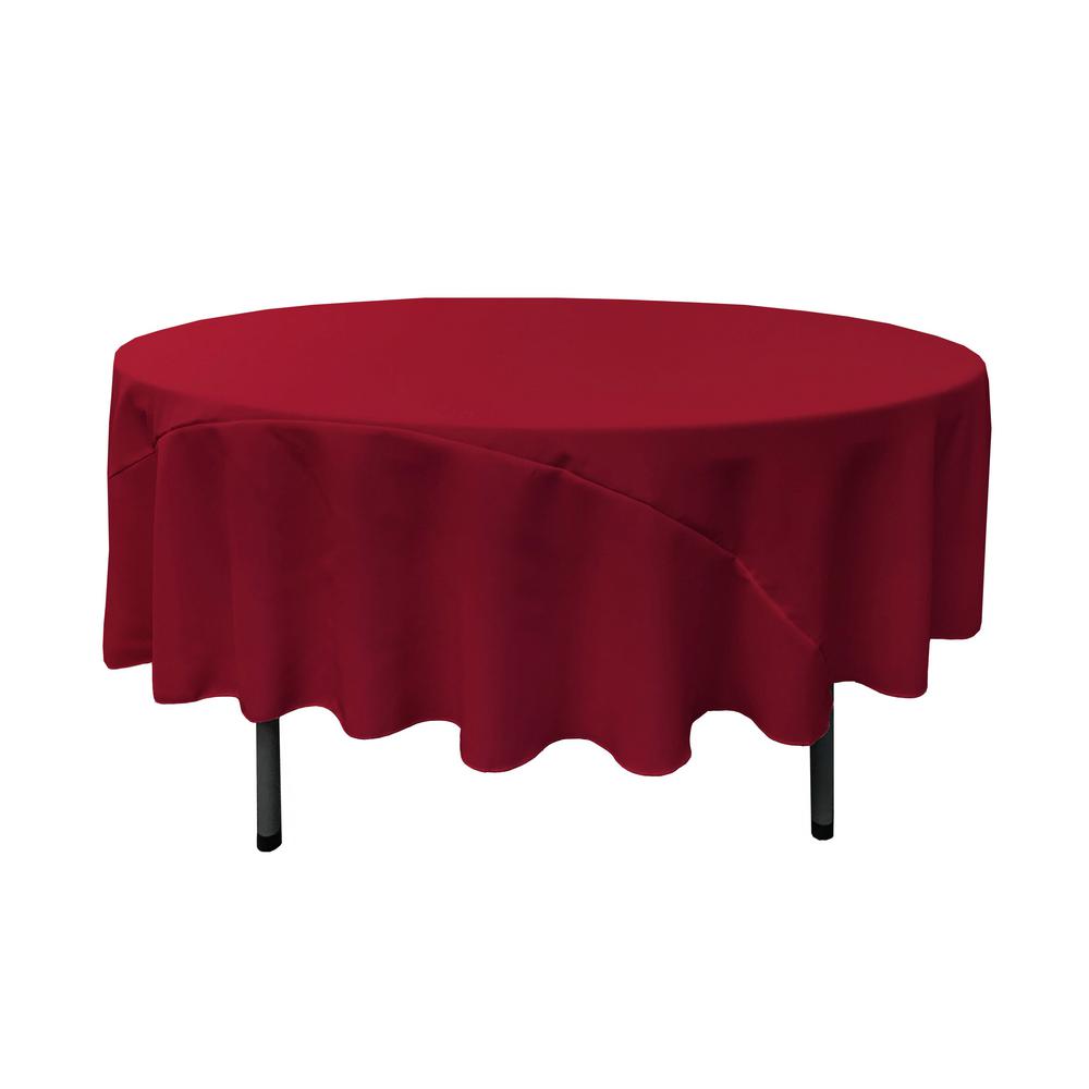 90″ Cranberry Polyester Round Tablecloth