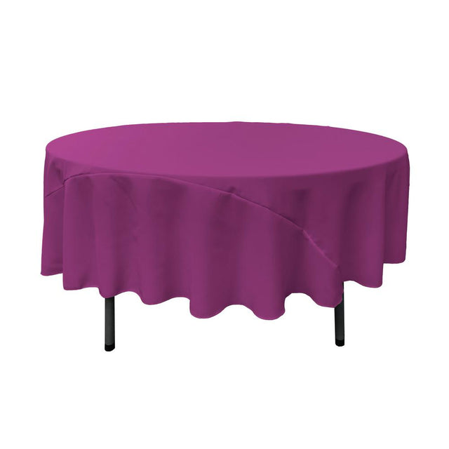 90″ Magenta Polyester Round Tablecloth