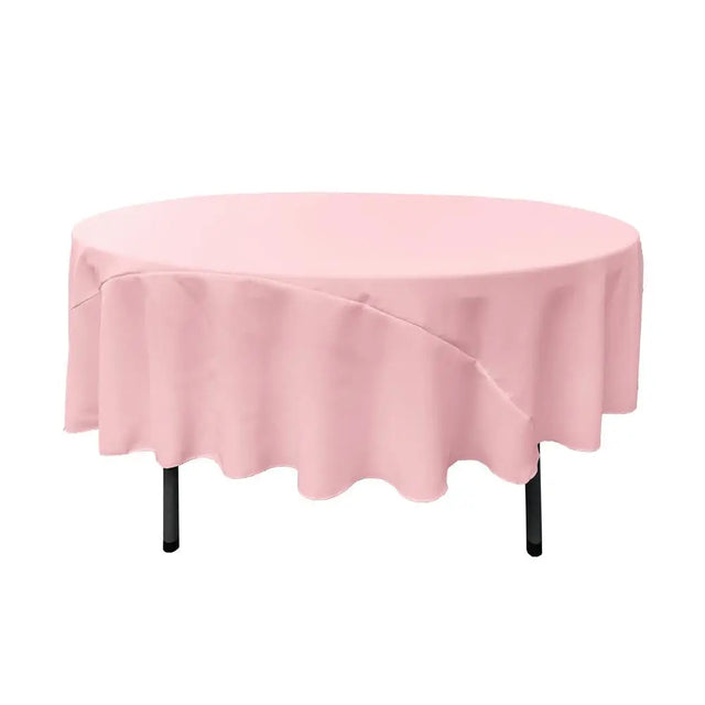 90″ Light Pink Polyester Round Tablecloth