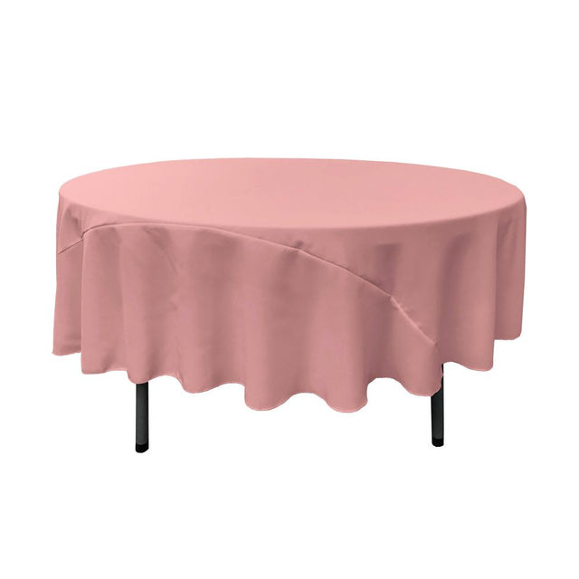 90″ Dusty Rose Polyester Round Tablecloth