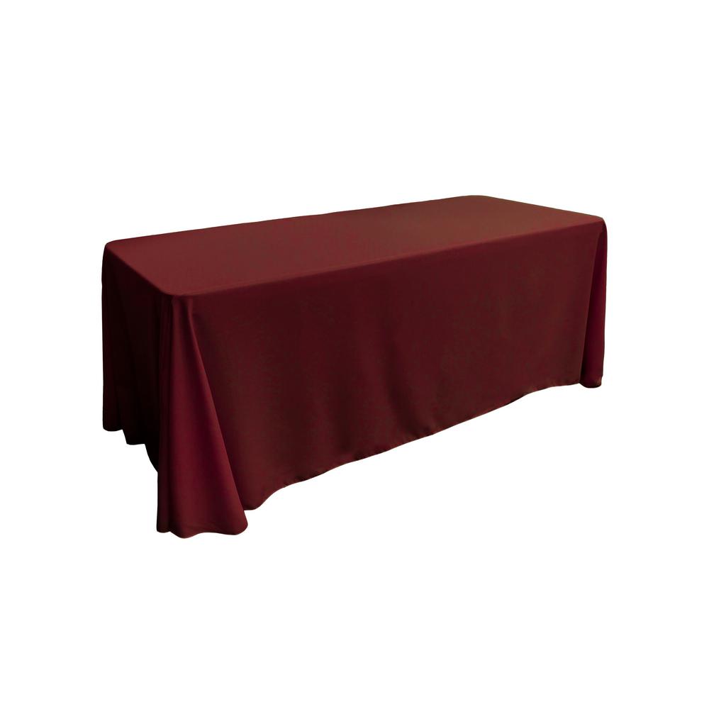 Burgundy 100% Polyester Rectangular Tablecloth 90″ x 156″