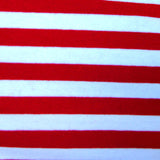 Cotton Lycra Jersey Knit Red and White Stripes