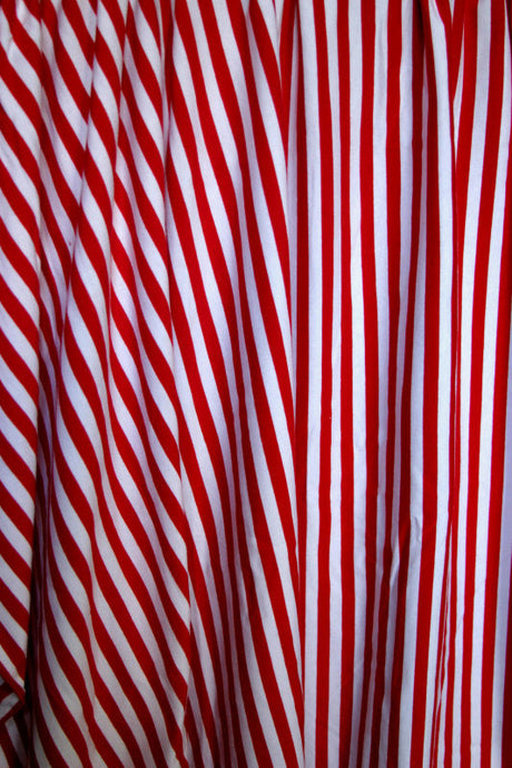 Cotton Lycra Jersey Knit Red and White Stripes
