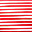 Nylon Lycra Swim Knit Red and White 1/4" Stripes with Gold Accent