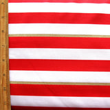 Swim Knit Nylon Lycra Red White Gold Stripes 6/8"