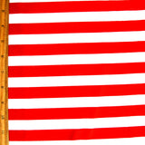 Nylon Lycra Swim Knit Red and White Stripe