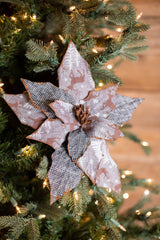 22” x 12" Reindeer Check Poinsettia Stem