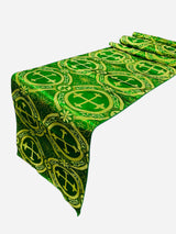 Religious Brocade Runner Tablecloth Brocade Fabric - Ecclesiastical Jacquard, Cross Motif, 14" Wide x 60" Long (1 Yard)