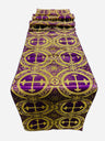 Religious Brocade Runner Tablecloth Brocade Fabric - Ecclesiastical Jacquard, Cross Motif, 14" Wide x 60" Long (1 Yard)