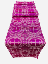 Religious Brocade Runner Tablecloth Brocade Fabric - Ecclesiastical Jacquard, Cross Motif, 14" Wide x 60" Long (1 Yard)