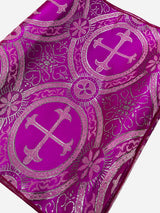 Religious Brocade Runner Tablecloth Brocade Fabric - Ecclesiastical Jacquard, Cross Motif, 14" Wide x 60" Long (1 Yard)