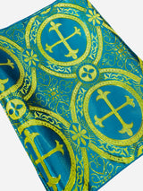 Religious Brocade Runner Tablecloth Brocade Fabric - Ecclesiastical Jacquard, Cross Motif, 14" Wide x 60" Long (1 Yard)