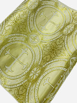 Religious Brocade Runner Tablecloth Brocade Fabric - Ecclesiastical Jacquard, Cross Motif, 14" Wide x 60" Long (1 Yard)