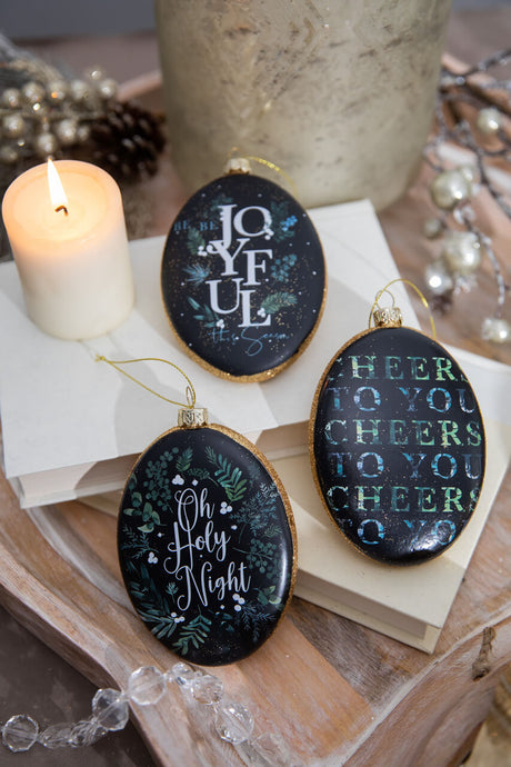 5” Nativity Scene Glass Disc Ornament