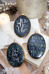 5” Nativity Scene Glass Disc Ornament