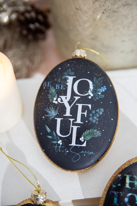 5” Nativity Scene Glass Disc Ornament