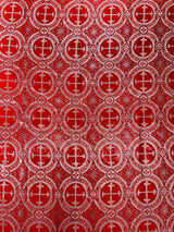 Religious Cross Jacquard Satin Fabric - Religious Cross Pattern, 58" Width (1 Yard)