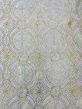 Religious Cross Jacquard Satin Fabric - Religious Cross Pattern, 58" Width (1 Yard)