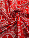 Religious Cross Jacquard Satin Fabric - Religious Cross Pattern, 58" Width (1 Yard)