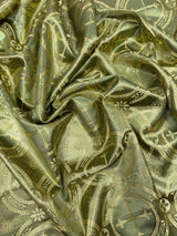 Religious Cross Jacquard Satin Fabric - Religious Cross Pattern, 58" Width (1 Yard)