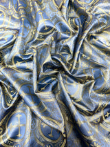 Religious Cross Jacquard Satin Fabric - Religious Cross Pattern, 58" Width (1 Yard)
